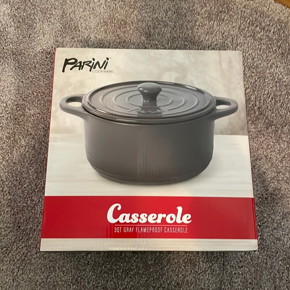 3 Qt Gray Flameproof Casserole Cookware